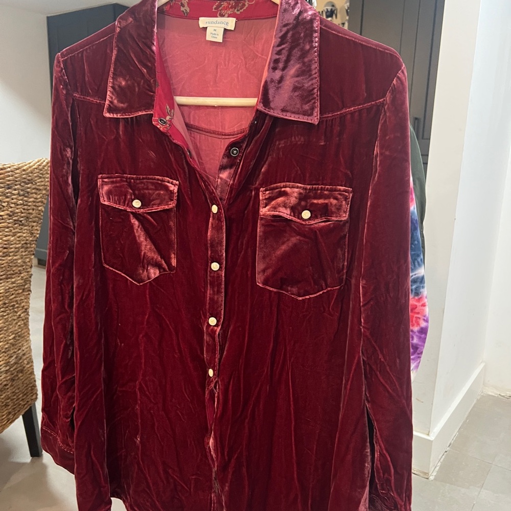 Sundance Rich Red Velvet Shirt